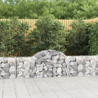 Coșuri gabion arcuite 6 buc - 200x30x60/80 cm - fier galvanizat