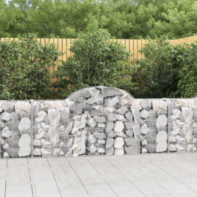 Coșuri gabion arcuite 4 buc - 200x30x80/100cm - fier galvanizat