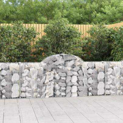 Coșuri gabion arcuite 8 buc - 200x30x80/100cm - fier galvanizat