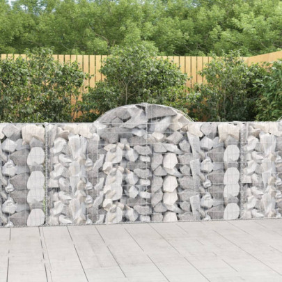 Coșuri gabion arcuite 2 buc - 200x30x100/120 cm fier galvanizat