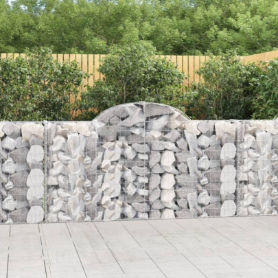 Coșuri gabion arcuite 4 buc - 200x30x100/120 cm fier galvanizat