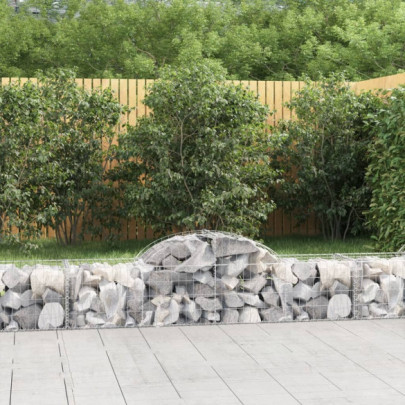 Coșuri gabion arcuite 2 buc - 200x50x40/60 cm - fier galvanizat