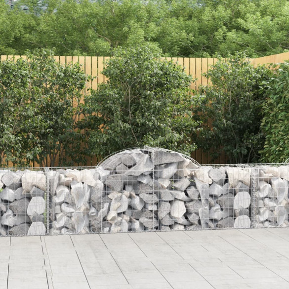 Coșuri gabion arcuite 2 buc - 200x50x60/80 cm - fier galvanizat