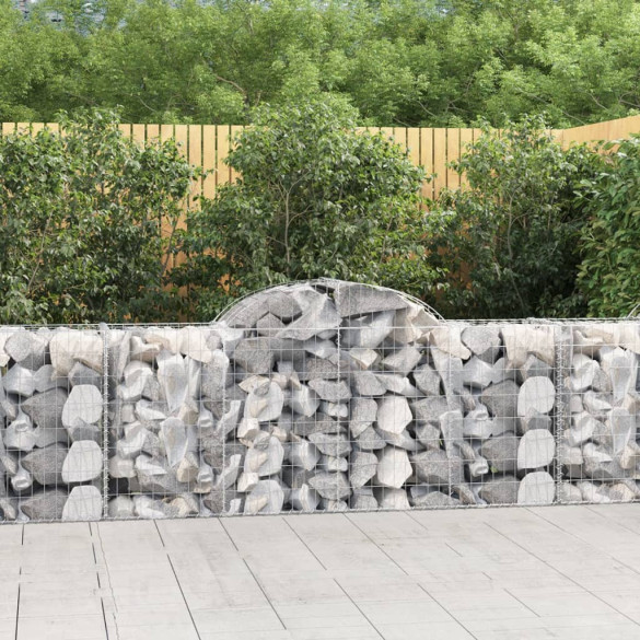 Coșuri gabion arcuite 2 buc - 200x50x80/100 cm - fier galvanizat