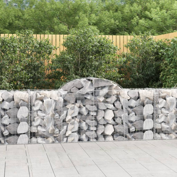 Coșuri gabion arcuite 3 buc - 200x50x80/100 cm - fier galvanizat