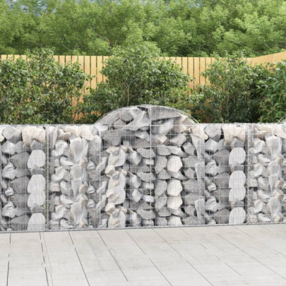 Coșuri gabion arcuite 2 buc - 200x50x100/120 cm fier galvanizat