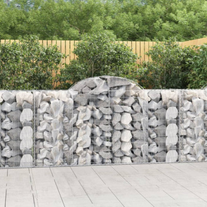 Coșuri gabion arcuite 3 buc - 200x50x100/120 cm fier galvanizat