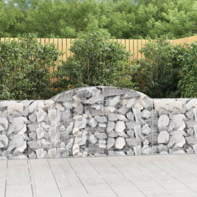 Coșuri gabion arcuite 11 buc - 300x30x80/100 cm - fier galvanizat