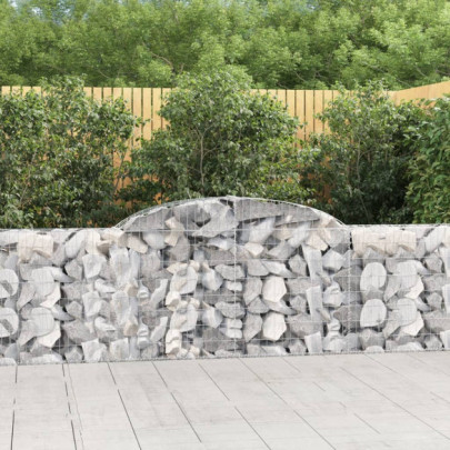 Coșuri gabion arcuite 12 buc - 300x30x80/100 cm - fier galvanizat