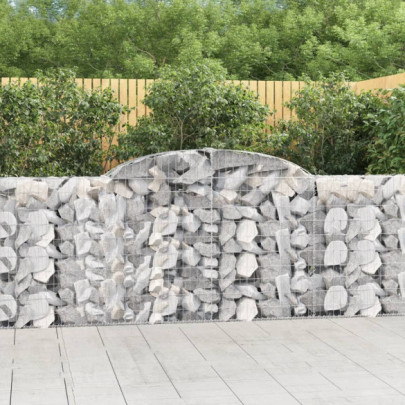 Coșuri gabion arcuite 3 buc - 300x30x100/120 cm fier galvanizat