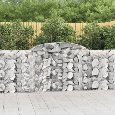 Coșuri gabion arcuite 13 buc - 300x30x100/120 cm fier galvanizat