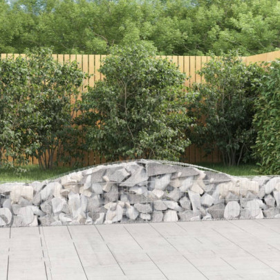 Coșuri gabion arcuite 3 buc - 400x30x40/60 cm - fier galvanizat