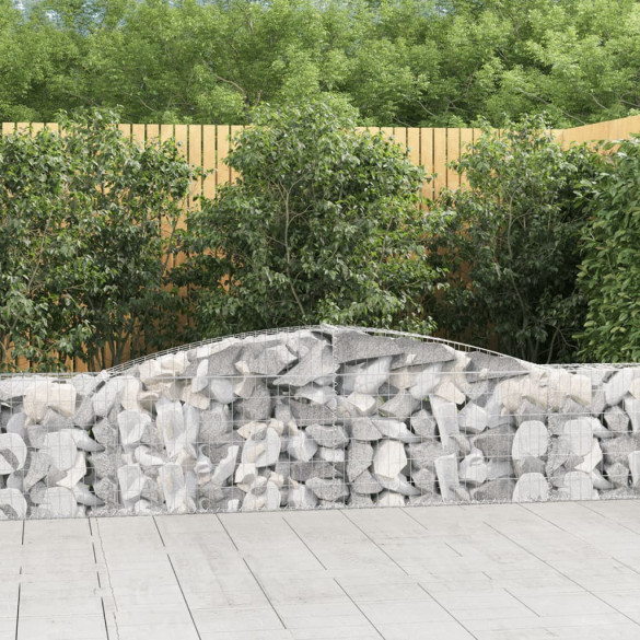 Coșuri gabion arcuite 3 buc - 400x30x60/80 cm - fier galvanizat