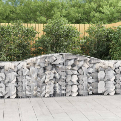 Coșuri gabion arcuite 2 buc - 400x50x80/100 cm - fier galvanizat