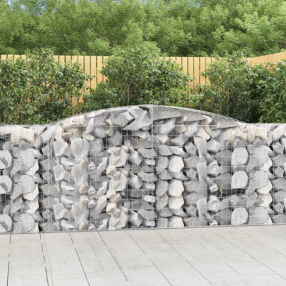 Coșuri gabion arcuite 2 buc - 400x50x100/120 cm fier galvanizat