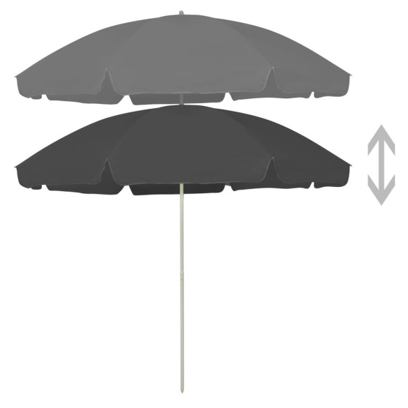 Umbrelă de plajă - antracit - 300 cm