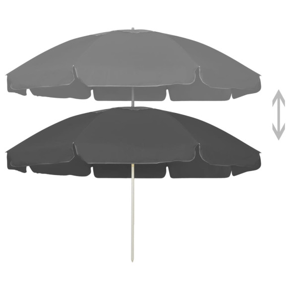 Umbrelă de plajă - antracit - 240 cm