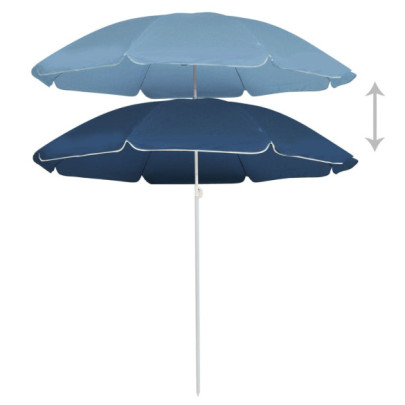 Umbrelă de soare de exterior - stâlp din oțel - albastru - 180 cm