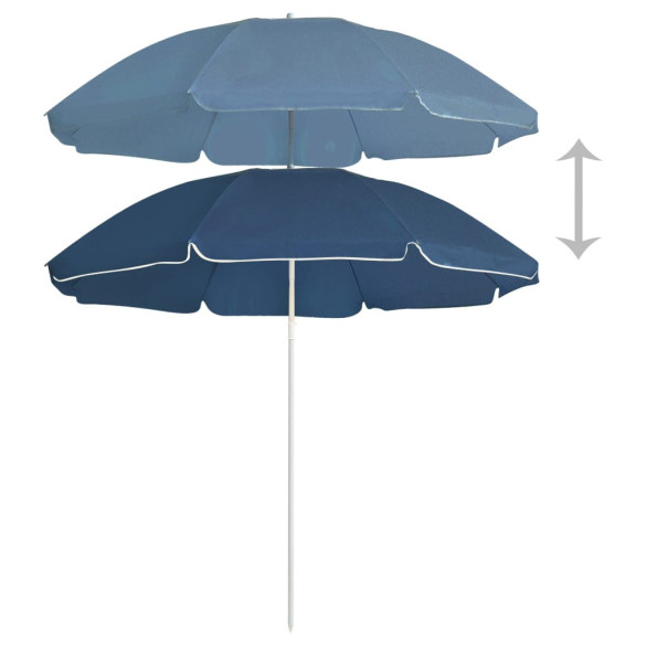 Umbrelă de soare de exterior - stâlp din oțel - albastru - 180 cm