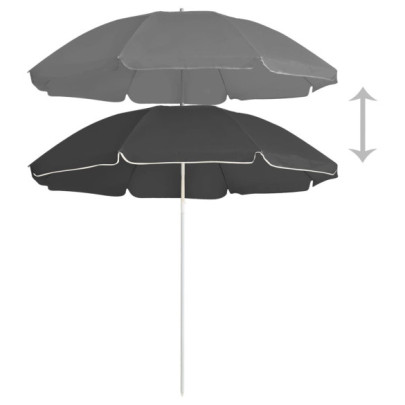 Umbrelă de soare de exterior - stâlp din oțel - antracit - 180 cm