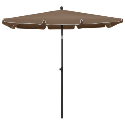 Umbrelă de grădină cu stâlp - gri taupe - 210x140 cm