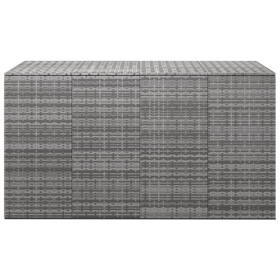 Ladă grădină pentru perne - gri - 194x100x103 cm - ratan PE