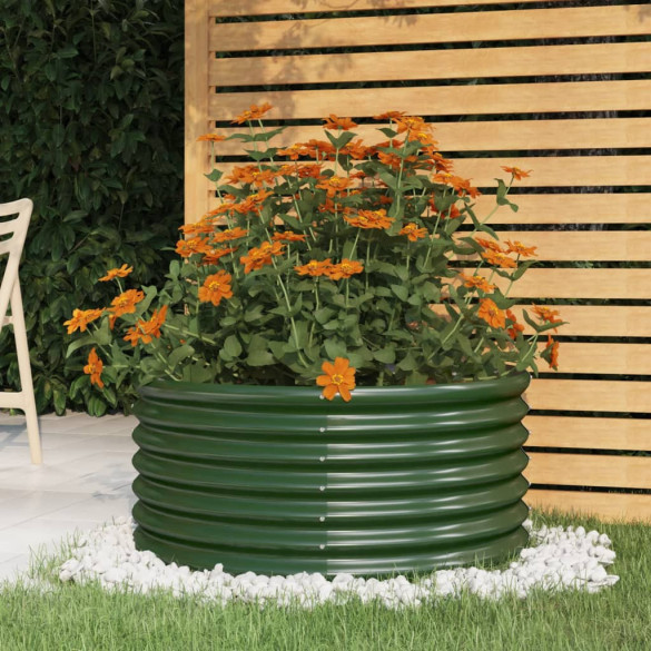 Jardinieră grădină verde 80x80x36 cm oțel vopsit electrostatic