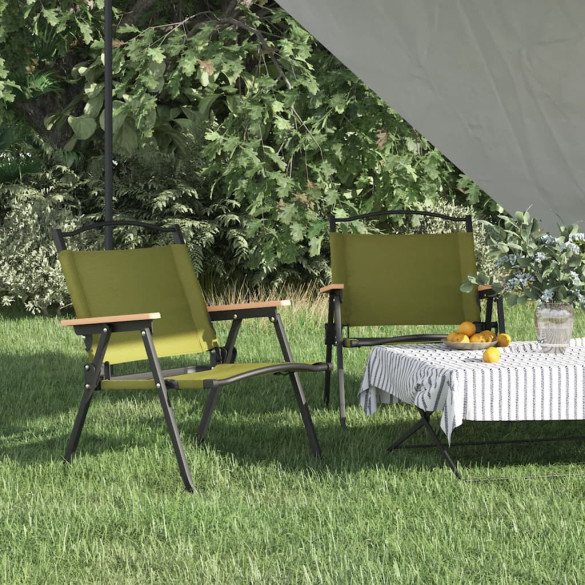 Scaune de camping - 2 buc. - verde - 54x43x59 cm - țesătură Oxford