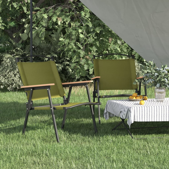 Scaune de camping - 2 buc. - verde - 54x55x78 cm - țesătură Oxford