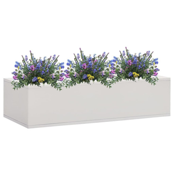 Cutie pentru flori de birou - gri deschis - 90x40x23 cm - oțel