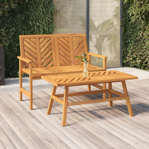 Set mobilier de relaxare de grădină - 2 piese - lemn masiv acacia