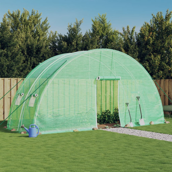 Seră cu cadru din oțel - verde - 12 m² - 6x2x2,85 m