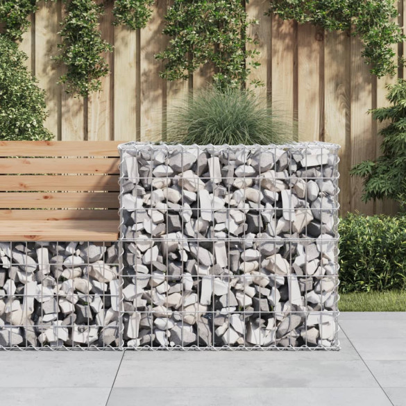 Coș gabion - argintiu - 70x70x65 cm - fier galvanizat