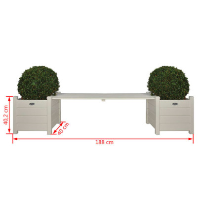 Esschert Jardiniere cu bancă tip pod - alb - CF33W