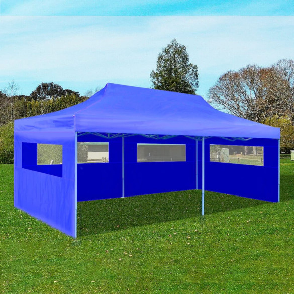 Cort de petrecere pliabil de tip pop-up - albastru - 3 x 6 m