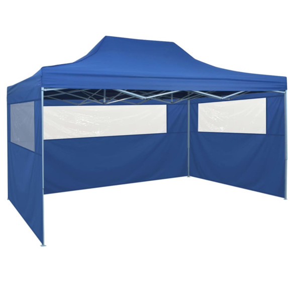 42512  Foldable Tent Pop-Up with 4 Side Walls 3x4,5 m Blue