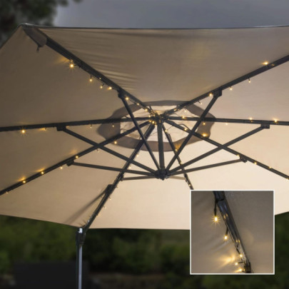 Instalație lumini solare cu LED pentru umbrelă - 130 cm