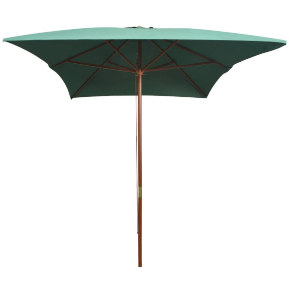 Umbrelă de soare cu stâlp de lemn 200x300 cm - verde