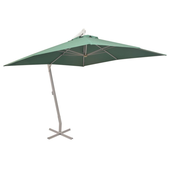 Umbrelă suspendată - stâlp de aluminiu - 300x300 cm - verde