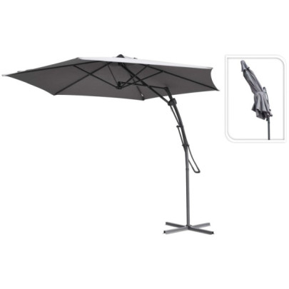 Umbrelă de soare suspendată - gri - 300 cm