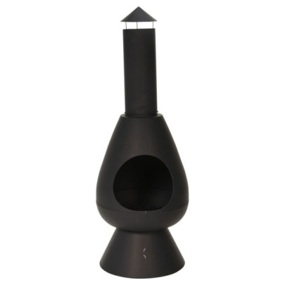 Șemineu cu horn "Ambient" - negru - 110 cm