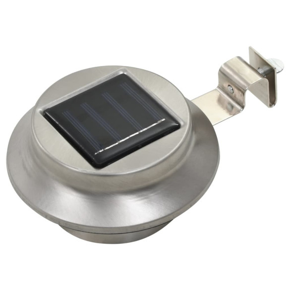 Lămpi solare de exterior cu LED - 6 buc. - alb - 12 cm - rotund