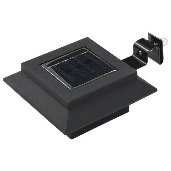 Lămpi solare de exterior cu LED - 6 buc - negru - 12 cm - pătrat