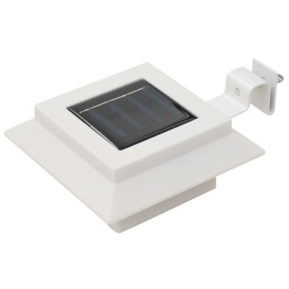 Lămpi solare de exterior cu LED - 6 buc - alb - 12 cm - pătrat