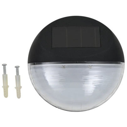 Lămpi solare de exterior cu LED-uri - 12 buc. - negru - rotund