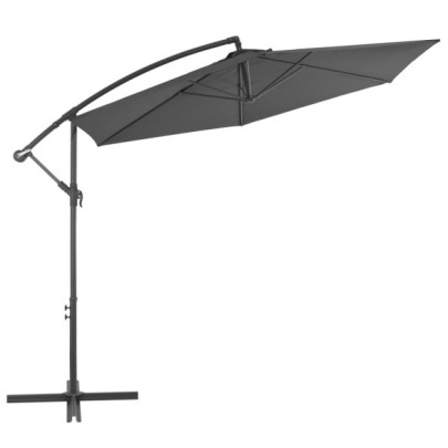 Umbrelă suspendată cu stâlp din aluminiu - 300 cm - antracit