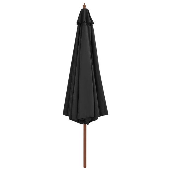 Umbrelă de soare de exterior - stâlp din lemn - antracit - 350 cm