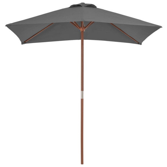 Umbrelă de soare - exterior - stâlp lemn - 150x200 cm - antracit