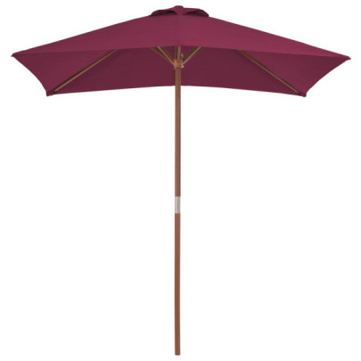 Umbrelă de soare de exterior - stâlp lemn - 150x200 cm roșu bordo