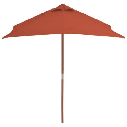 Umbrelă de soare de exterior - stâlp lemn - 150x200 cm - teracotă